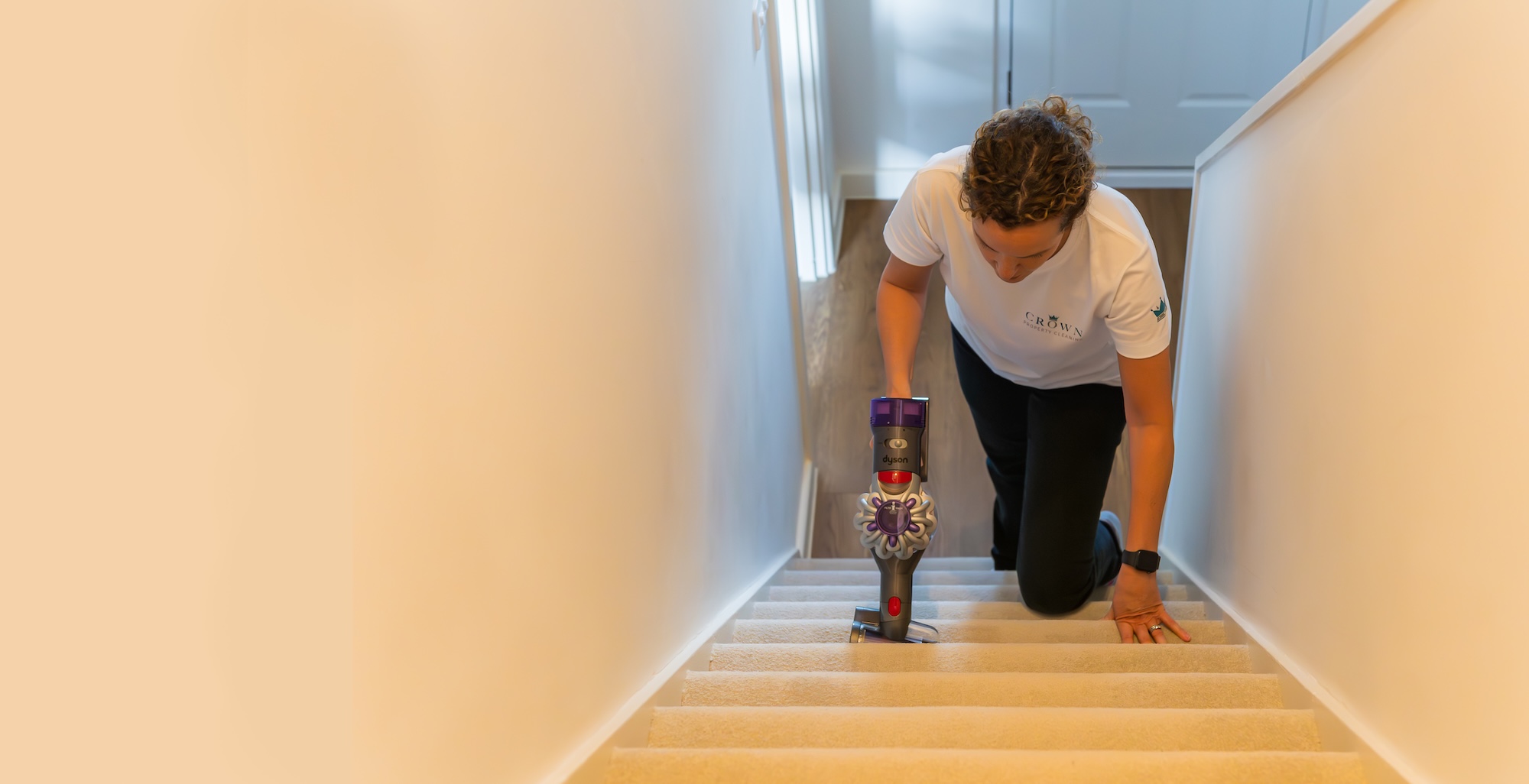 Crown Property Cleaning Hoovering Stairs